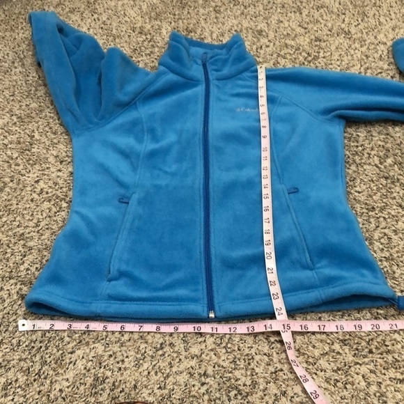 Columbia Fleece Jacket Size Medium Cerulean Blue Full Zip - Picture 8 of 9